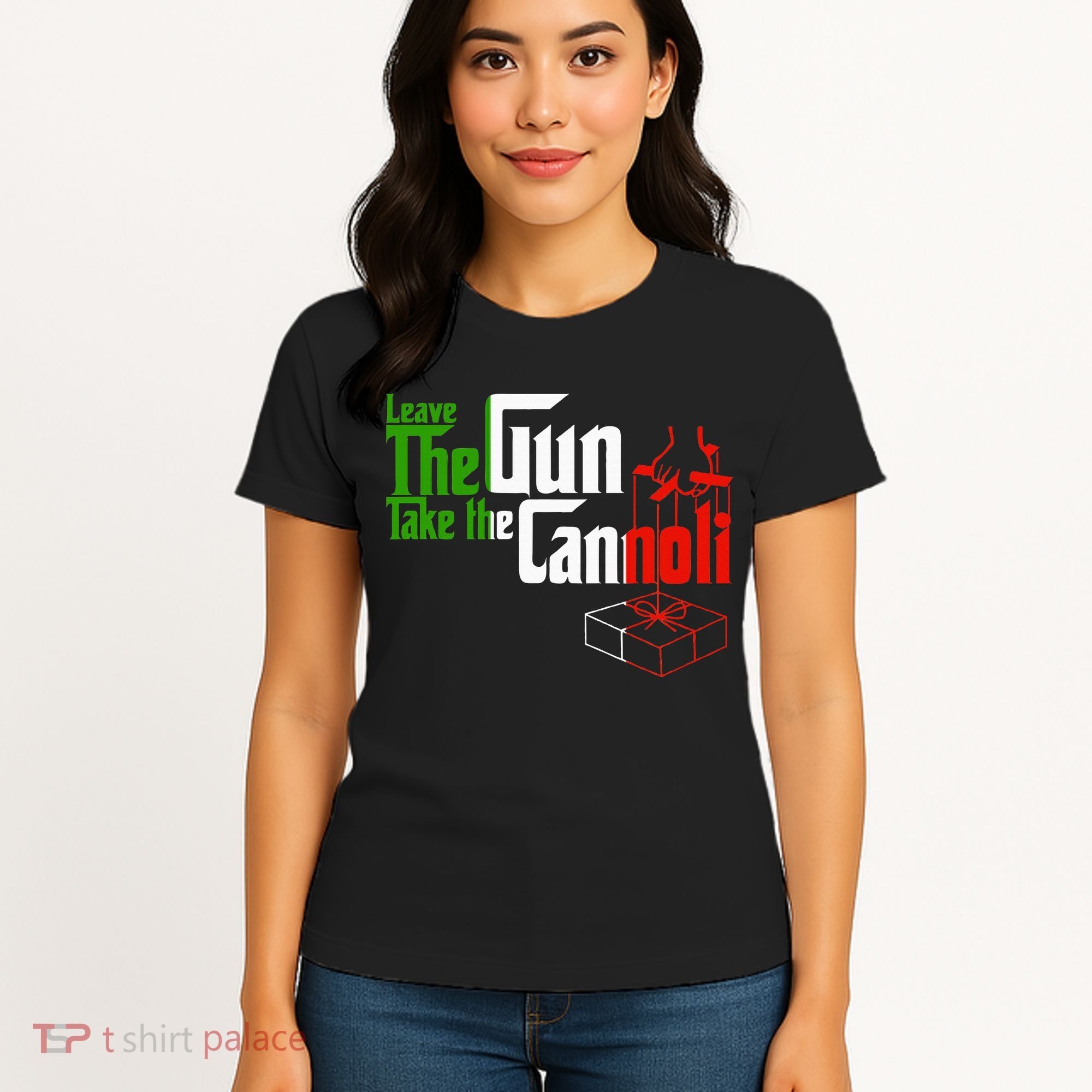 Funny Leave The Gun Take The Cannoli Italian Flag Women's T-Shirt