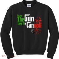 Funny Leave The Gun Take The Cannoli Italian Flag Kids Sweatshirt thumb 0