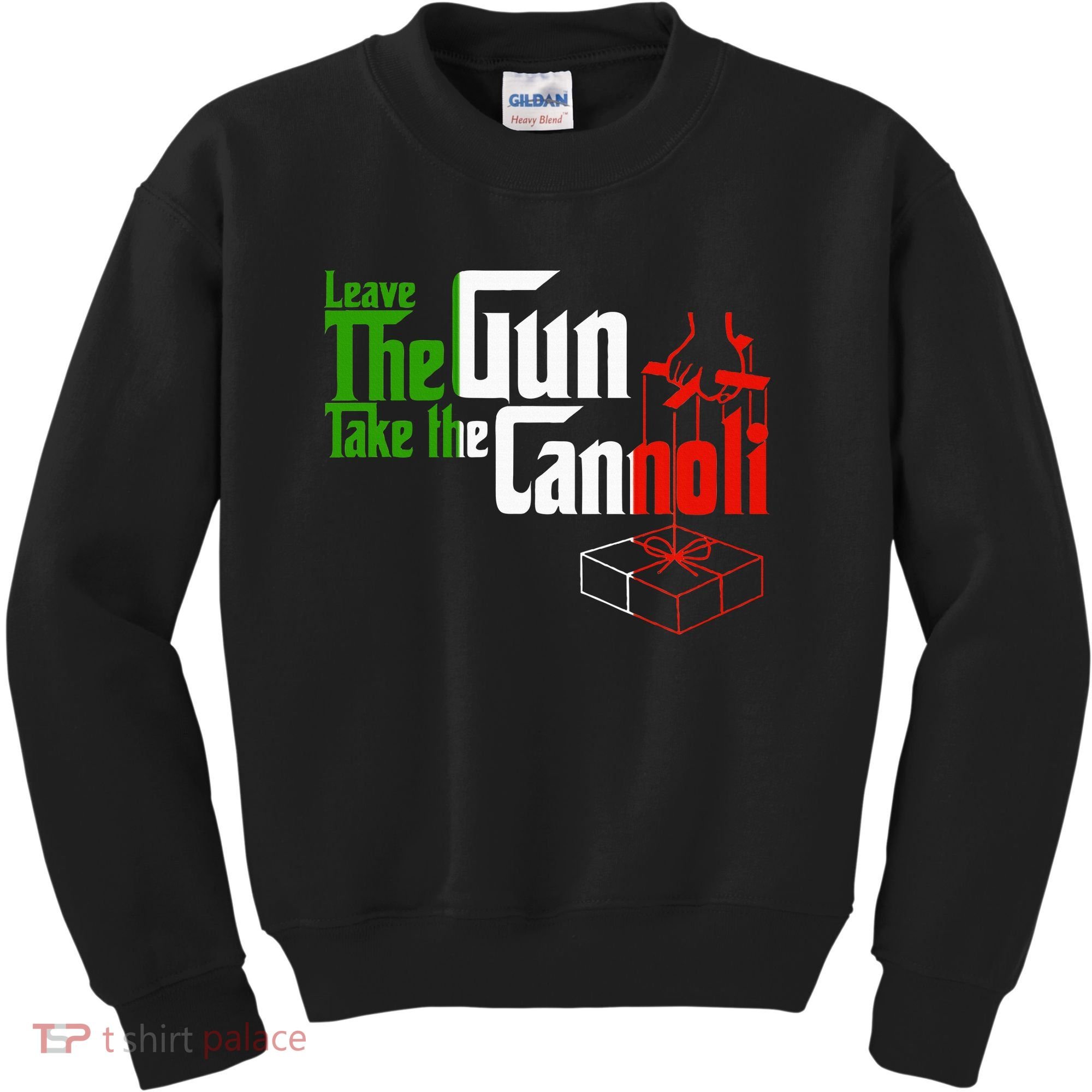 Funny Leave The Gun Take The Cannoli Italian Flag Kids Sweatshirt