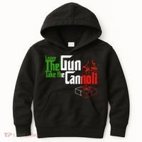 Funny Leave The Gun Take The Cannoli Italian Flag Kids Hoodie thumb 0