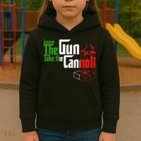 Funny Leave The Gun Take The Cannoli Italian Flag Kids Hoodie thumb 3