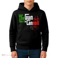 Funny Leave The Gun Take The Cannoli Italian Flag Kids Hoodie thumb 4