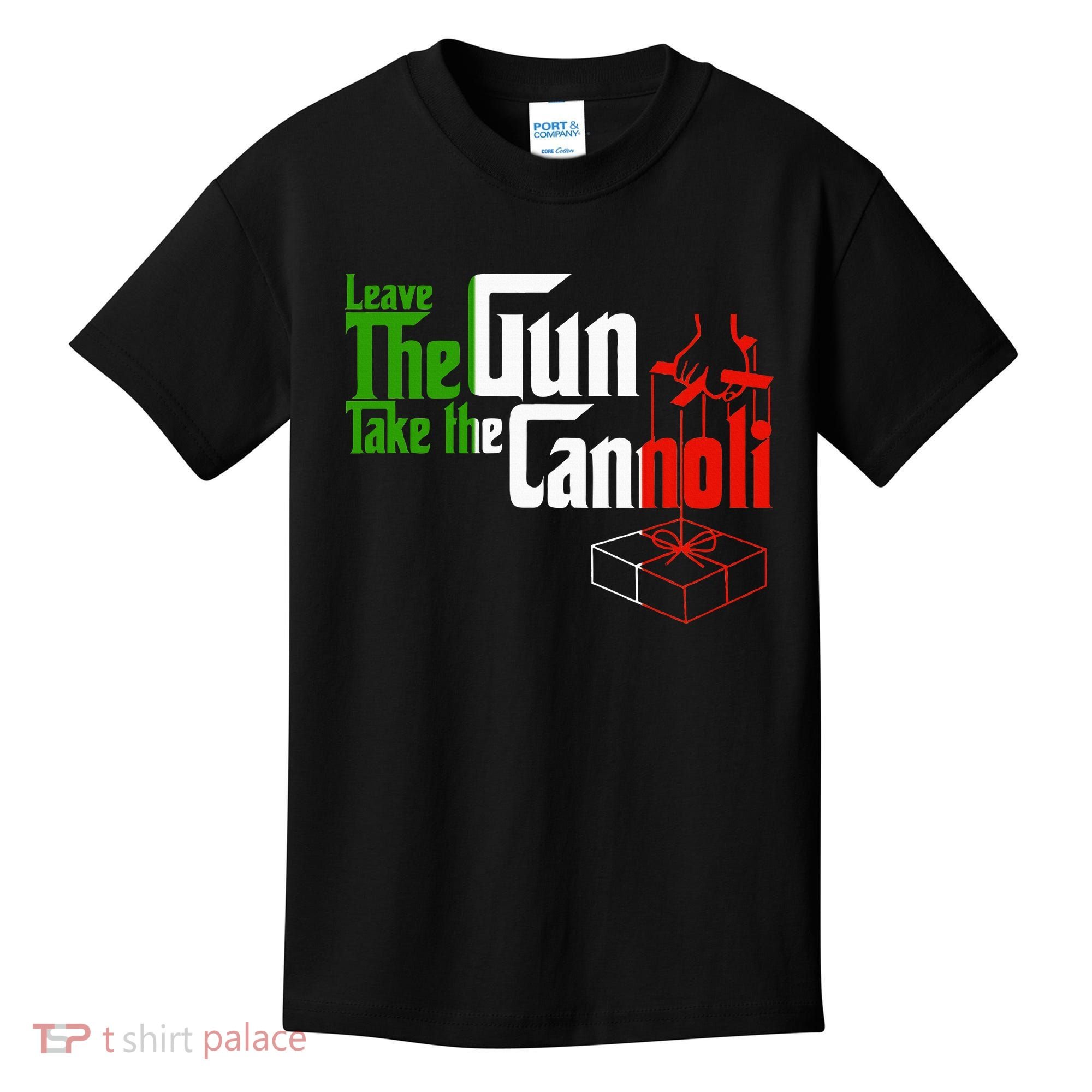 Funny Leave The Gun Take The Cannoli Italian Flag Kids T-Shirt