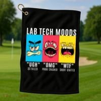Funny Lab Tech Mood Lab Scientist Lab Week Medical Lab Science Golf Towel thumb 1