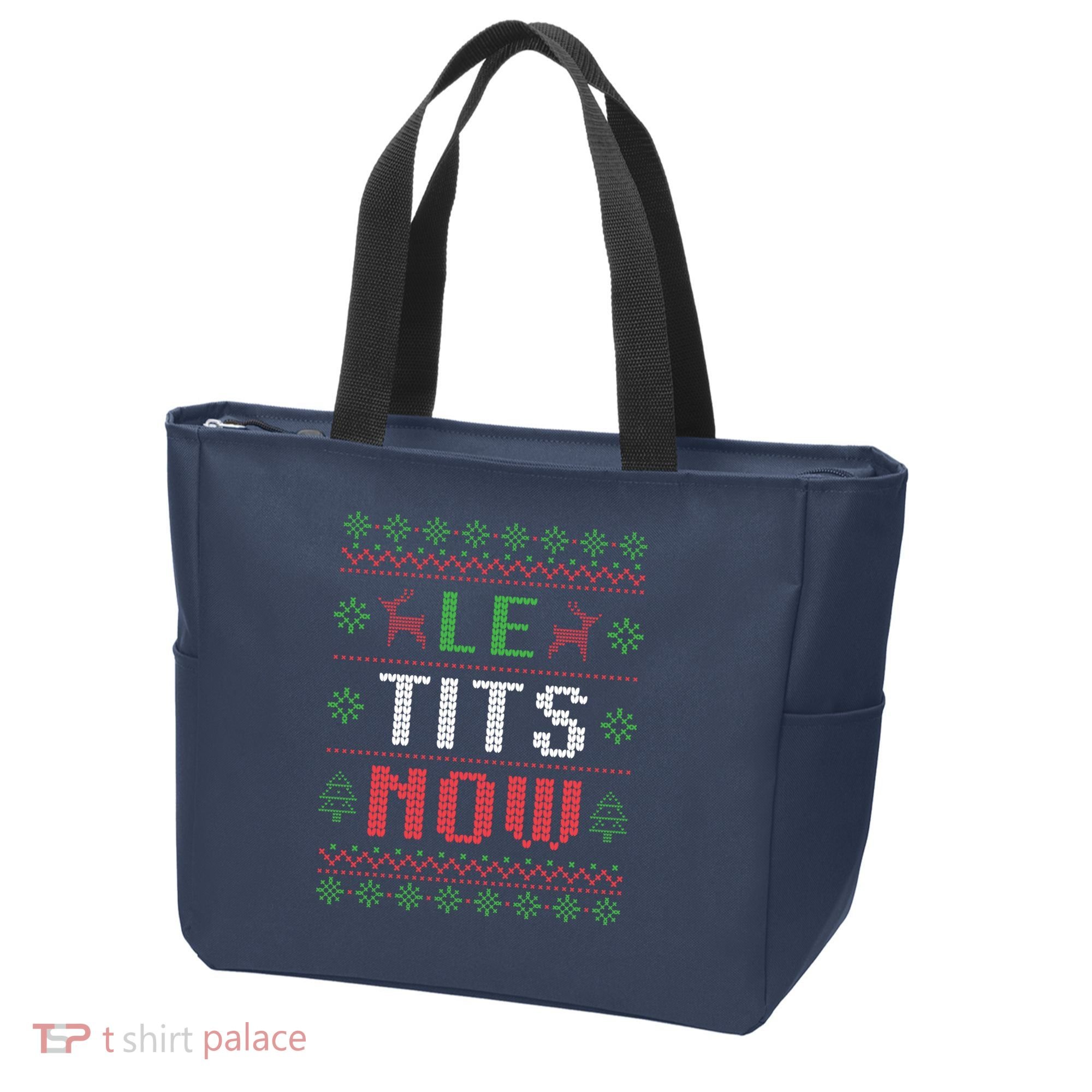 Funny Le Tits Now Funny Christmas Humor Tote Bag