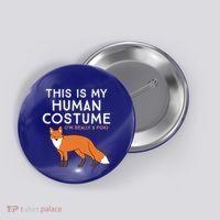 Fox Lover This Is My Hu Costume IM Really A Fox Gift Button thumb 0