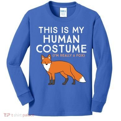 Fox Lover This Is My Hu Costume IM Really A Fox Gift Kids Long Sleeve Shirt