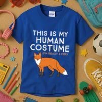 Fox Lover This Is My Hu Costume IM Really A Fox Gift Kids T-Shirt thumb 3
