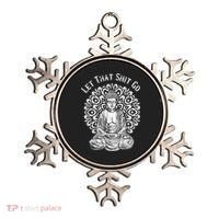 Funny Let That Shit Go Buddha Gift Ornament thumb 0