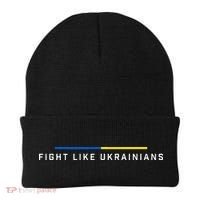 Fight Like Ukrainian Ukraine Flag Support Beanie thumb 0