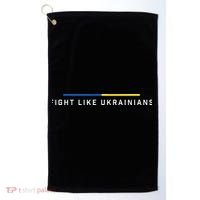 Fight Like Ukrainian Ukraine Flag Support Golf Towel thumb 0