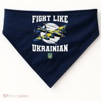 Fight Like Ukrainian I Stand With Ukraine Support USA-Made Doggie Bandana thumb 0