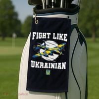 Fight Like Ukrainian I Stand With Ukraine Support Golf Towel thumb 2