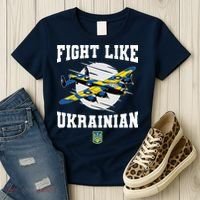 Fight Like Ukrainian I Stand With Ukraine Support Women's T-Shirt thumb 3