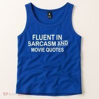 Fluent In Sarcasm And Movie Quotes Tank Top thumb 2