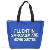 Fluent In Sarcasm And Movie Quotes Tote Bag thumb 0