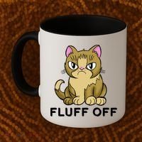 Fluff Off Funny Cat Coffee Mug thumb 2