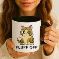 Fluff Off Funny Cat Coffee Mug thumb 3