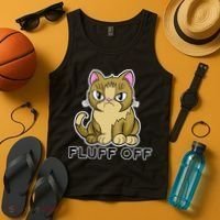 Fluff Off Funny Cat Tank Top thumb 4
