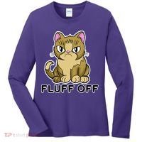Fluff Off Funny Cat Women's Long Sleeve Shirt thumb 0