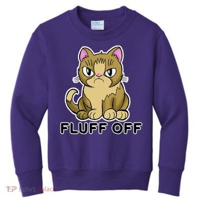 Fluff Off Funny Cat Kids Sweatshirt