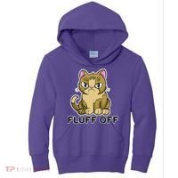 Fluff Off Funny Cat Kids Hoodie thumb 0