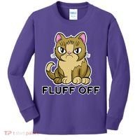 Fluff Off Funny Cat Kids Long Sleeve Shirt thumb 0