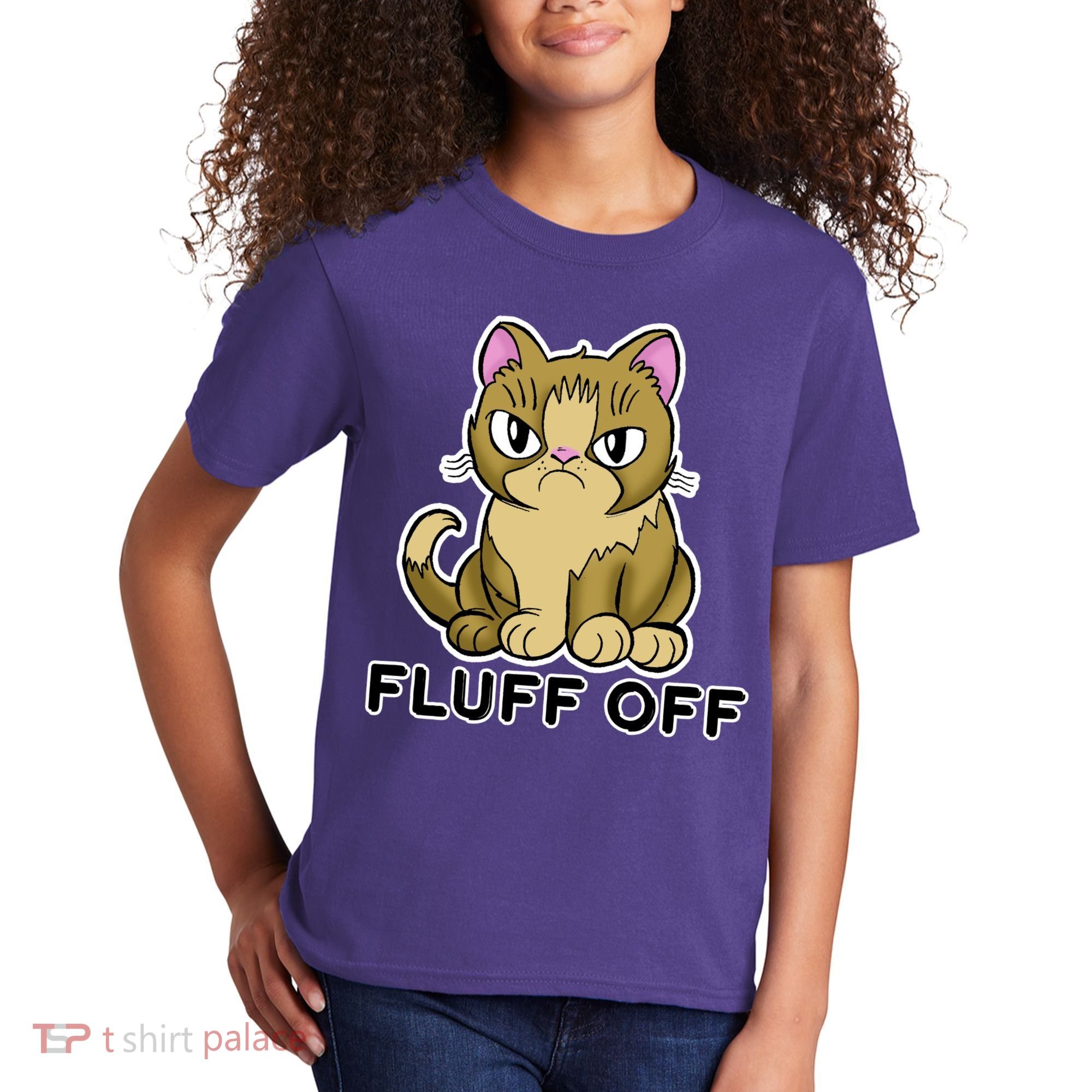 Fluff Off Funny Cat Kids T-Shirt