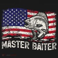 Fishing Lover Vintage American Flag Master Baiter T-Shirt thumb 7