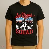 funny Las Vegas 21st Birthday Squad T-Shirt thumb 3