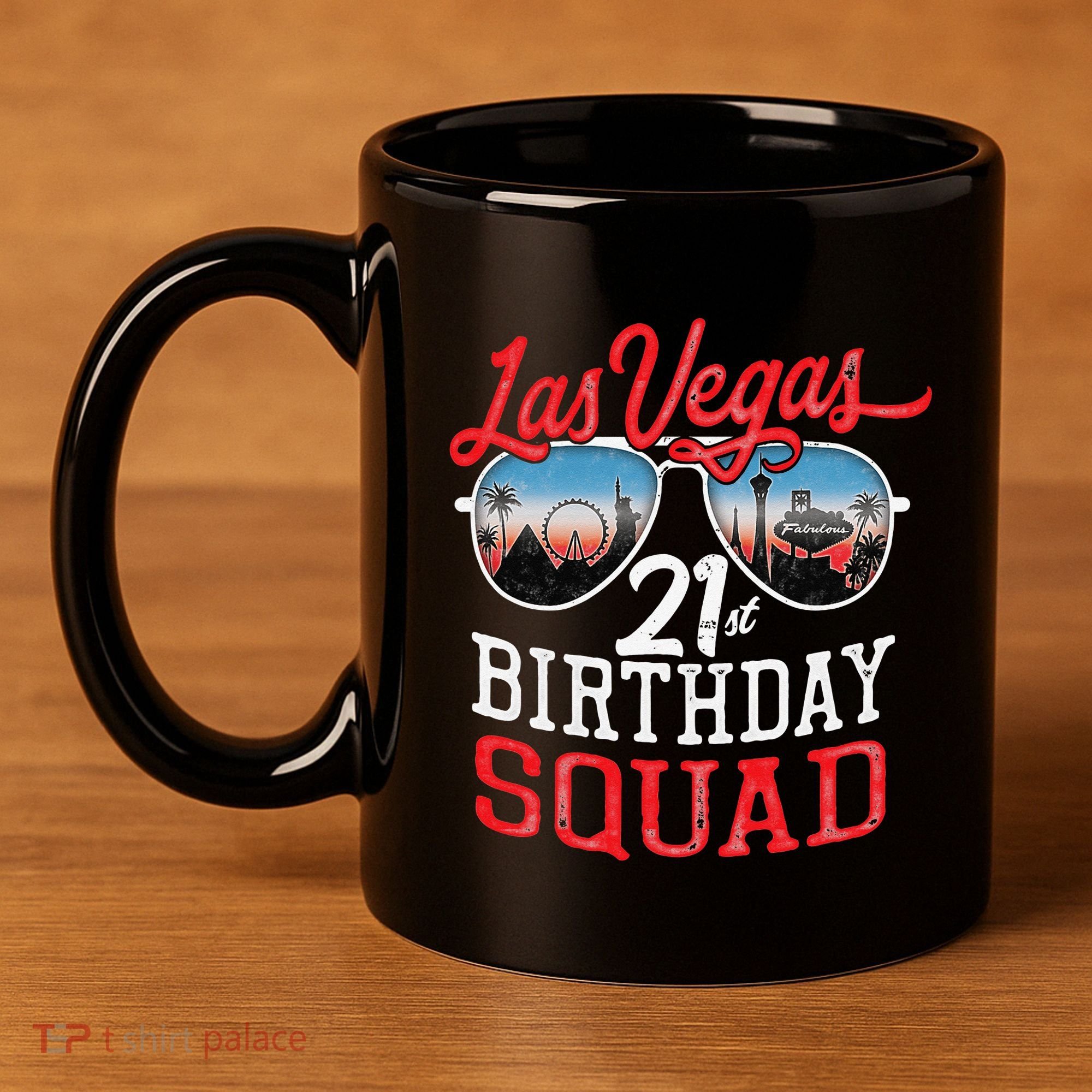 funny Las Vegas 21st Birthday Squad 11oz C Handle Ceramic Mug