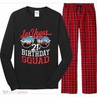 funny Las Vegas 21st Birthday Squad Long Sleeve Pajama Set thumb 0