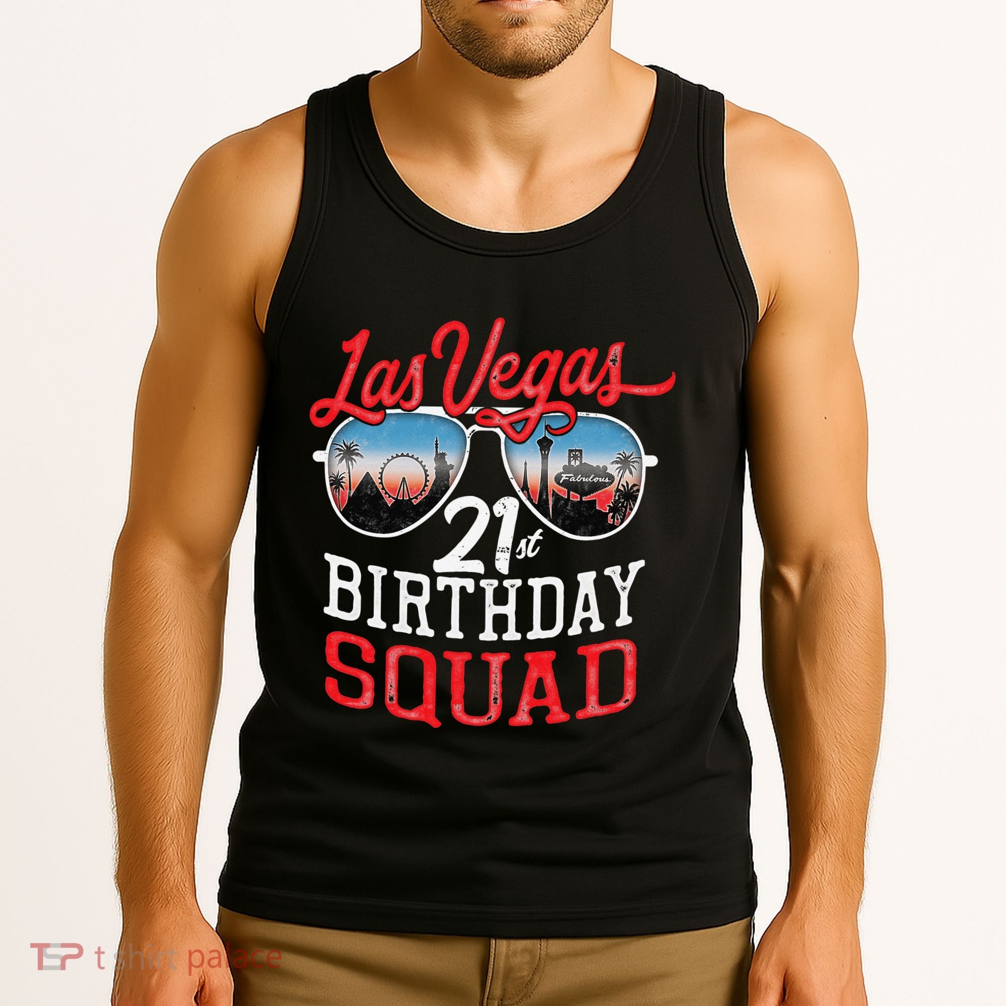 funny Las Vegas 21st Birthday Squad Tank Top