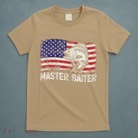 Fishing Lover Vintage American Flag Master Baiter T-Shirt thumb 5