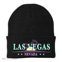 Funny Las Vegas Retro Sunset Palm Trees 1 Beanie thumb 0