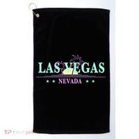 Funny Las Vegas Retro Sunset Palm Trees 1 Golf Towel thumb 0