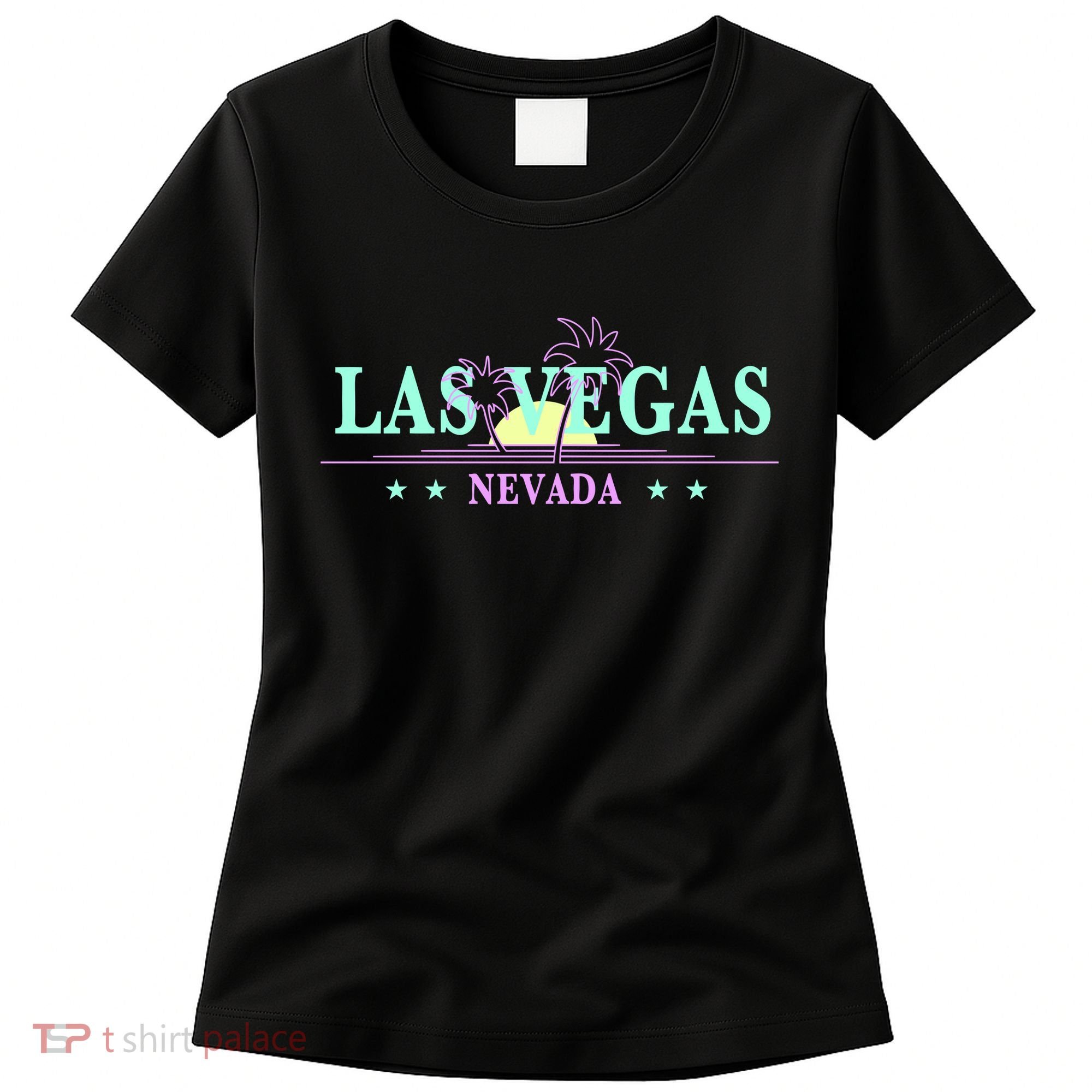 Funny Las Vegas Retro Sunset Palm Trees 1 Women's T-Shirt