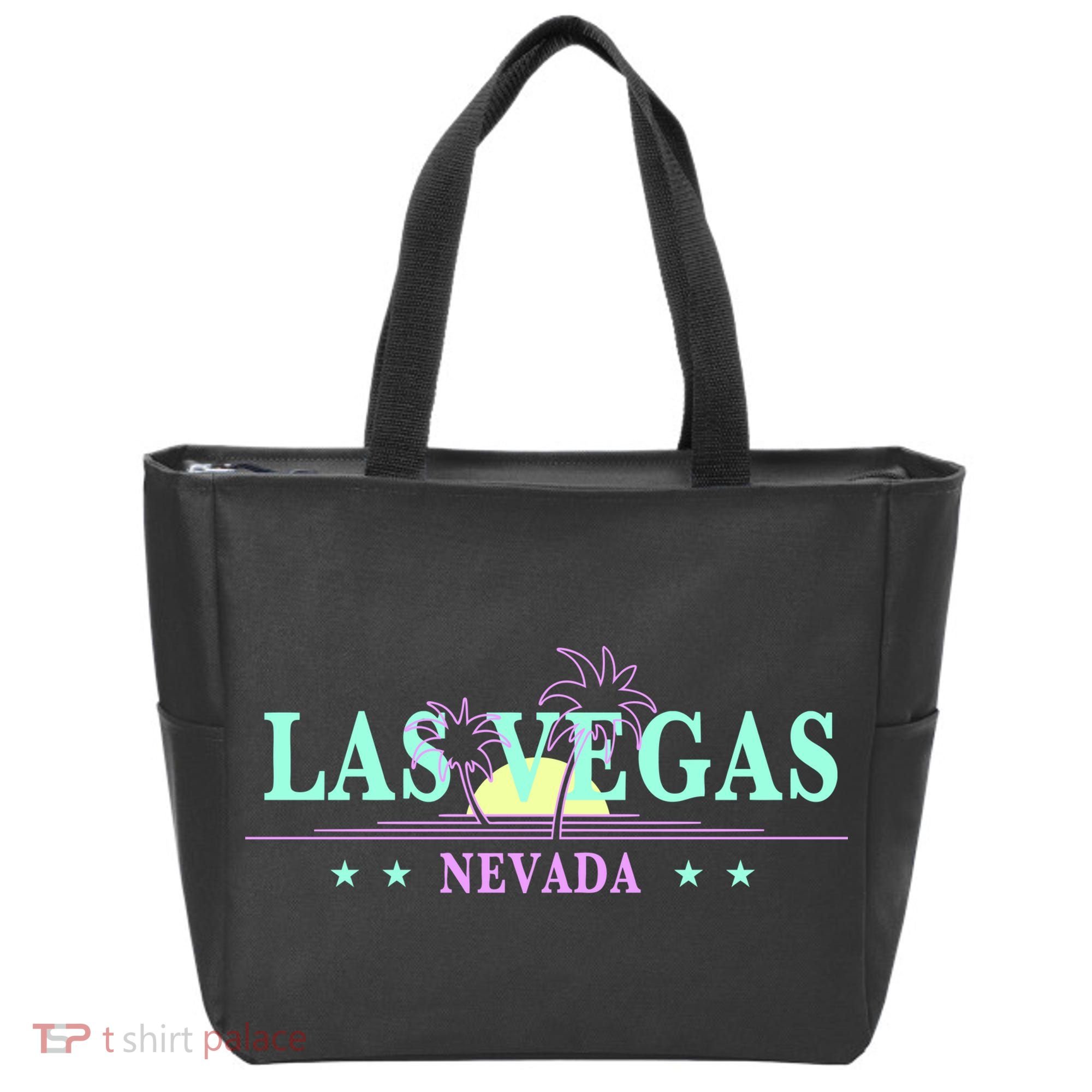 Funny Las Vegas Retro Sunset Palm Trees 1 Tote Bag