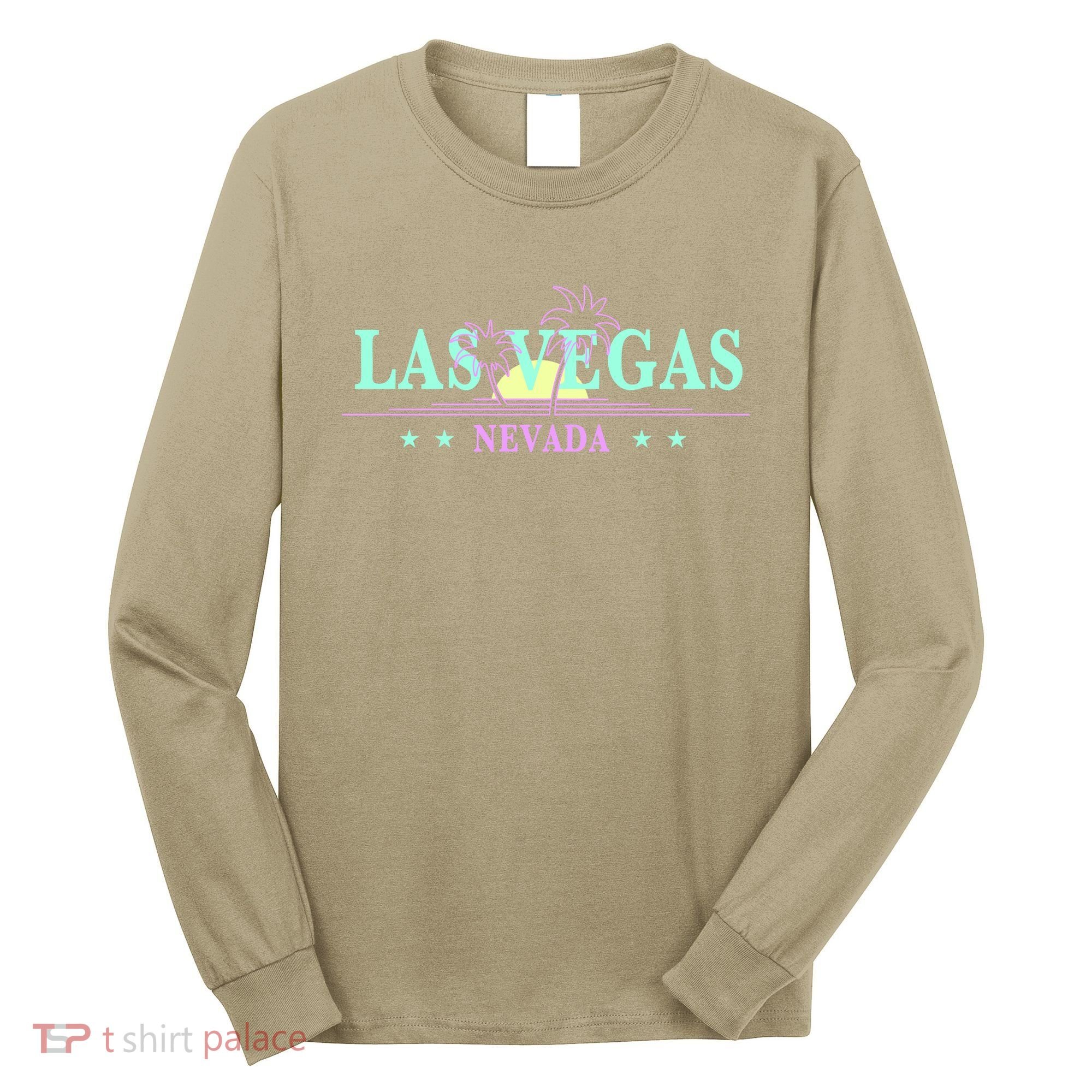 Funny Las Vegas Retro Sunset Palm Trees 1 Long Sleeve Shirt