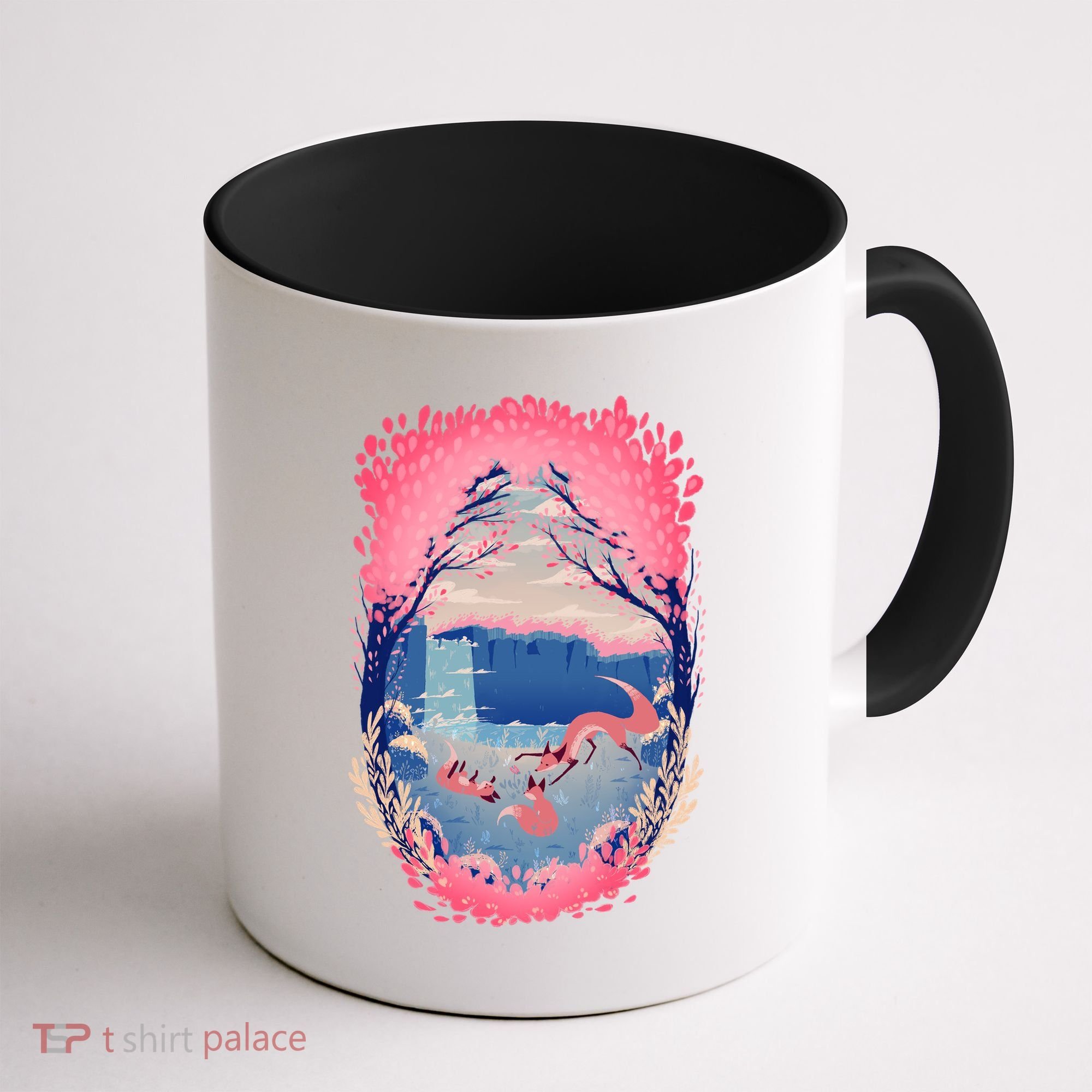 Fox Life View Illustration Coffee Mug