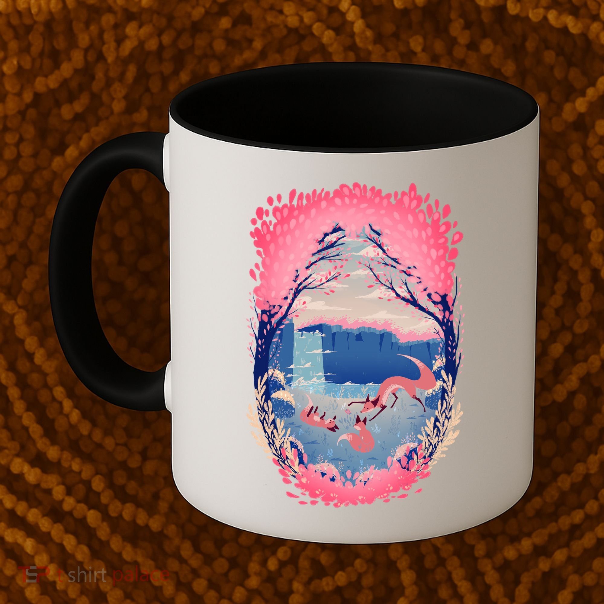 Fox Life View Illustration Coffee Mug