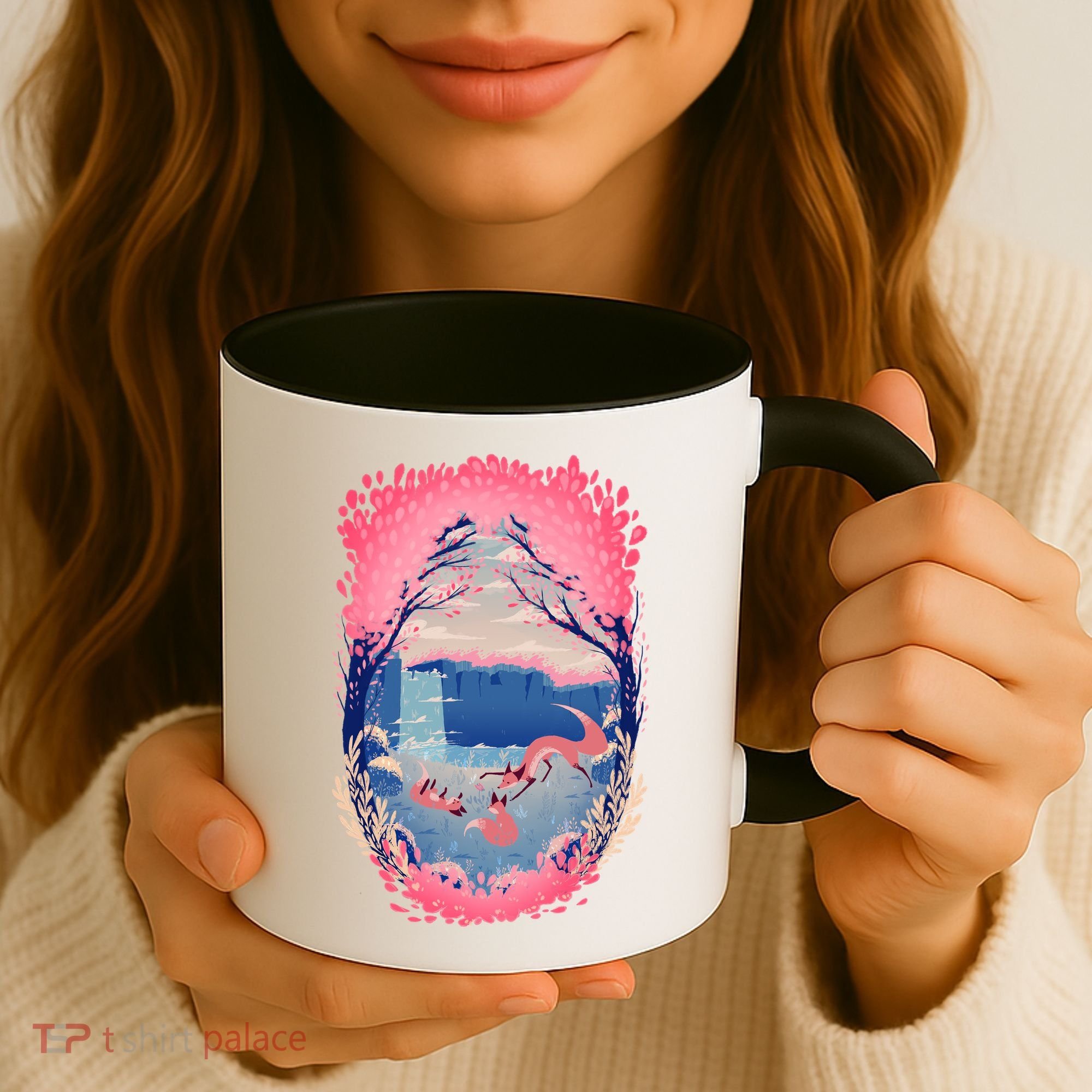 Fox Life View Illustration Coffee Mug