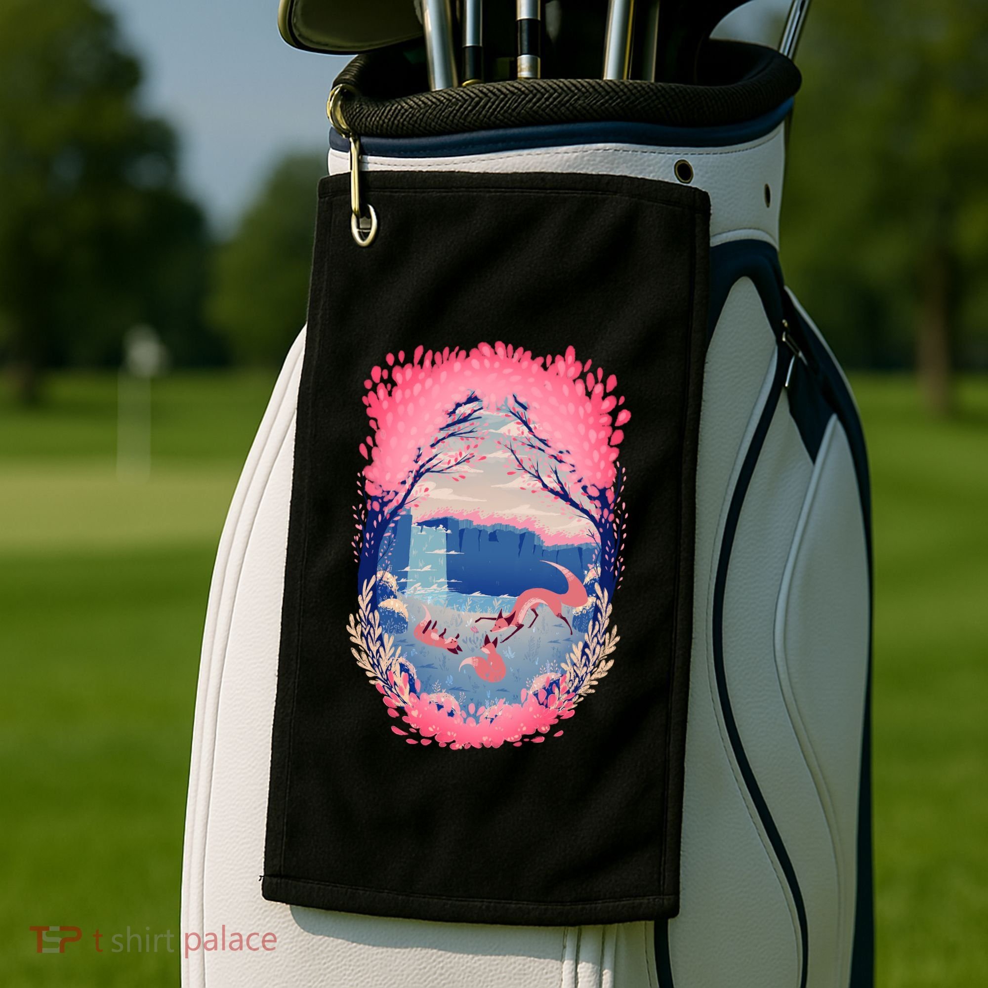 Fox Life View Illustration Golf Towel