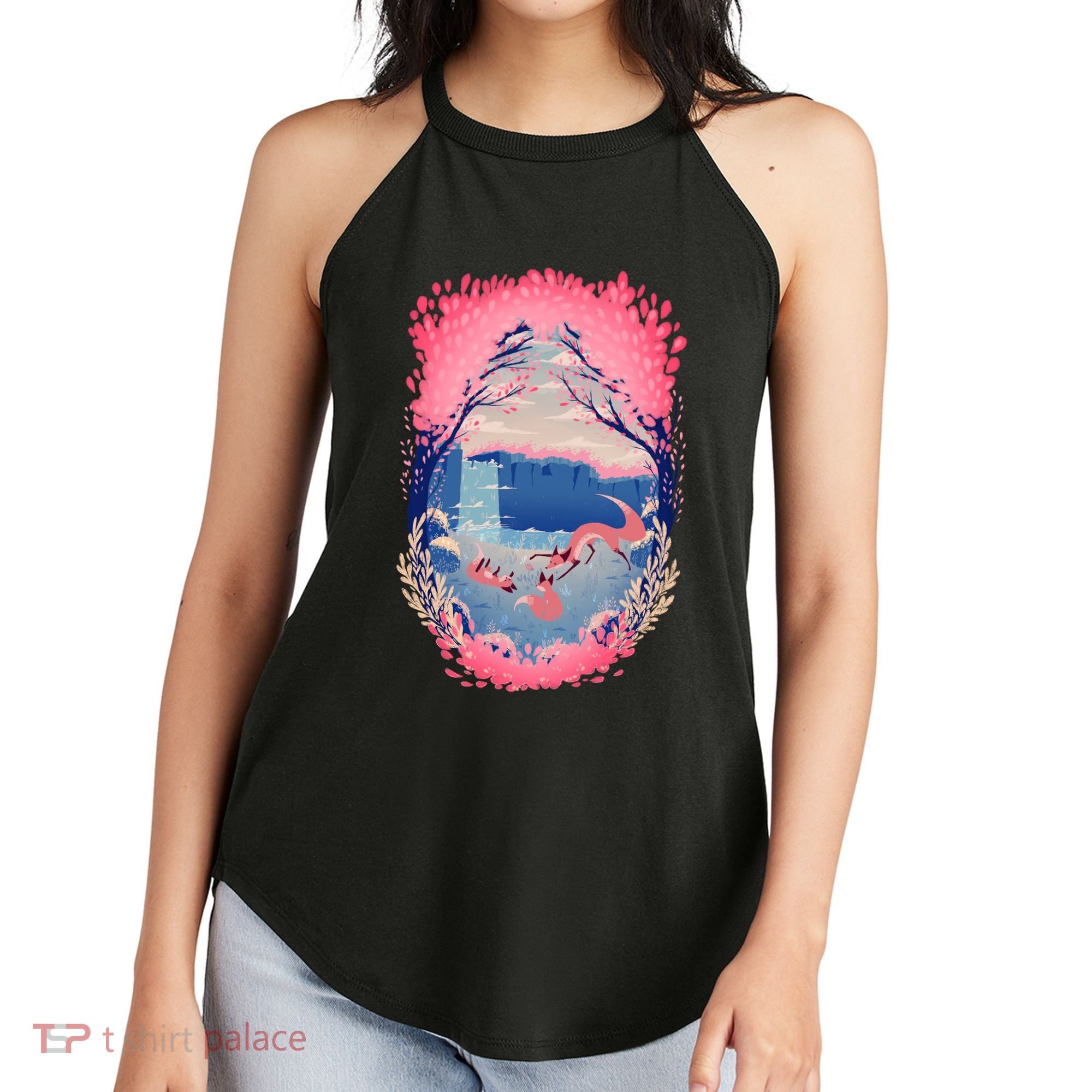 Fox Life View Illustration Women's Perfect Tri Rocker Tank
