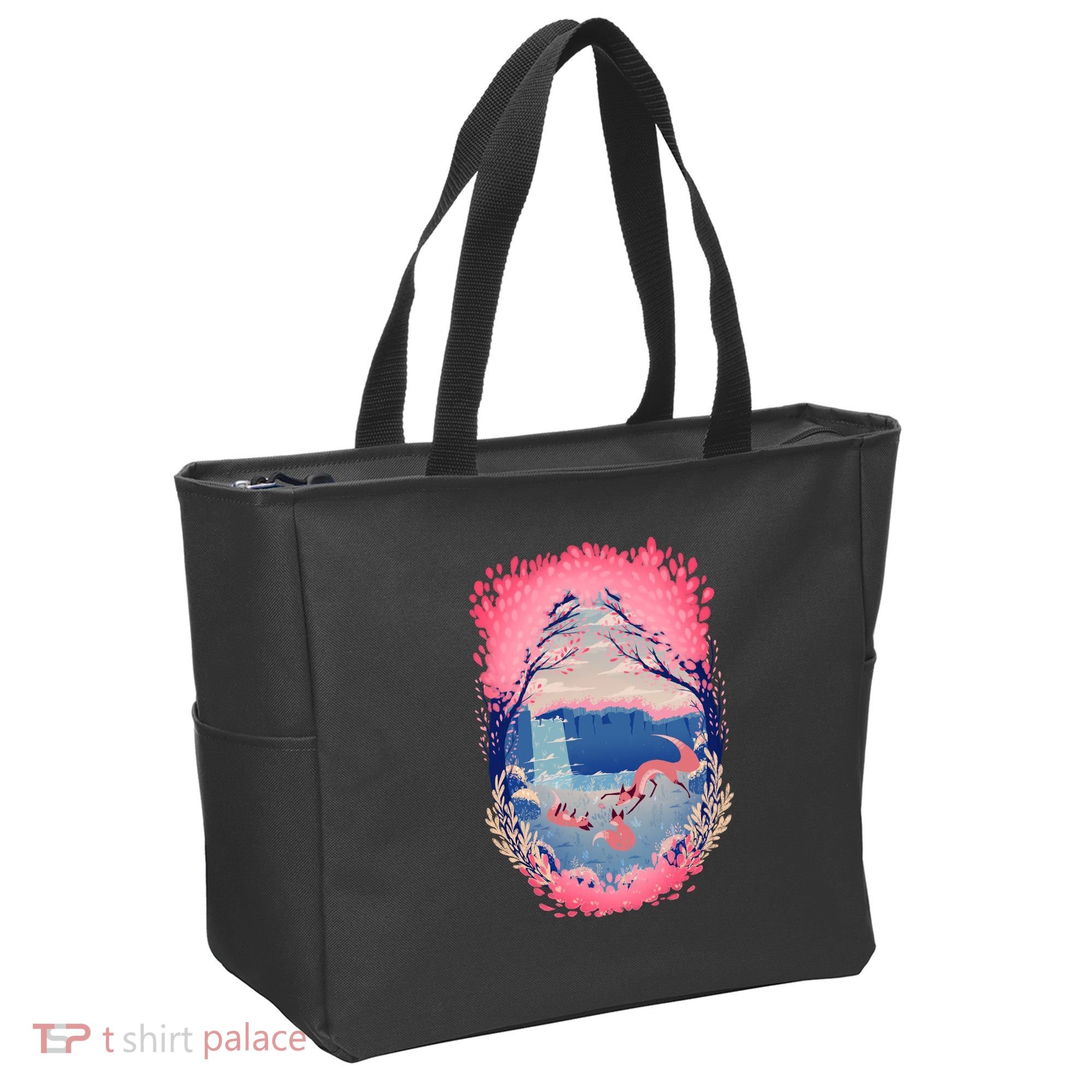 Fox Life View Illustration Tote Bag