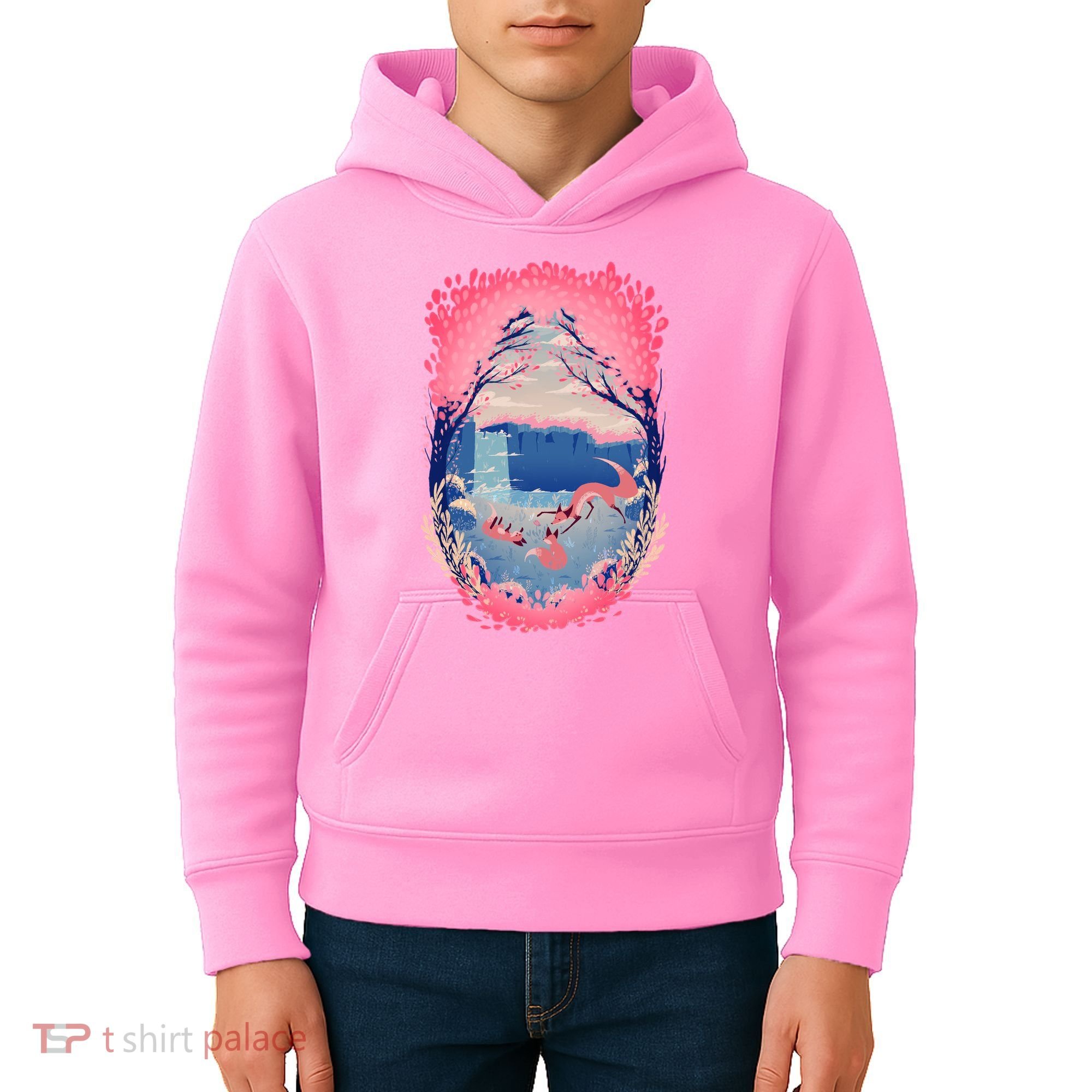 Fox Life View Illustration Kids Hoodie