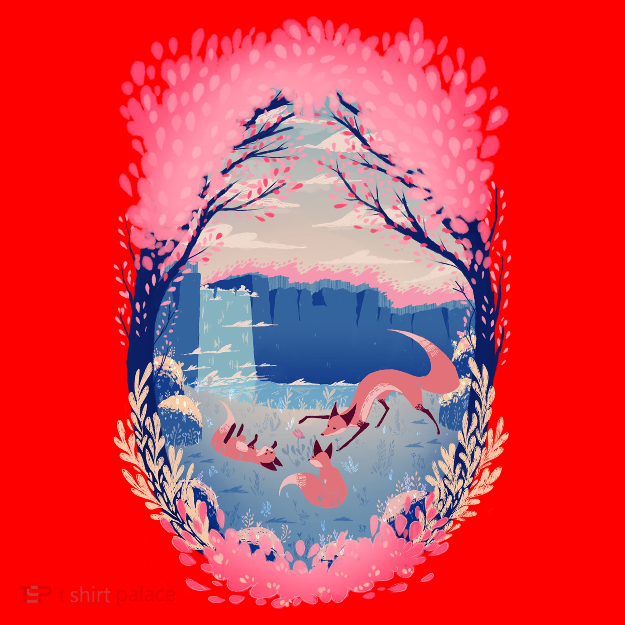 Fox Life View Illustration Santa Hat