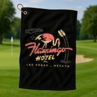 Flamingo Las Vegas Hotel Casino Retro Golf Towel thumb 1