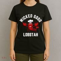 Funny Lobster Wicked Good Lobstah Maine New England T-Shirt thumb 4