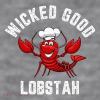 Funny Lobster Wicked Good Lobstah Maine New England Women's Racerback Cropped Tank thumb 2